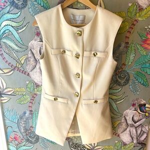 Endless Rose Cream Vest with Gold Accents